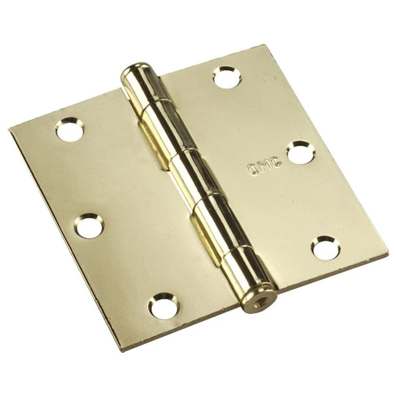 Full Mortise Butt Hinge - Size:3" - Finish:Brass - Corner Type:Square Corner